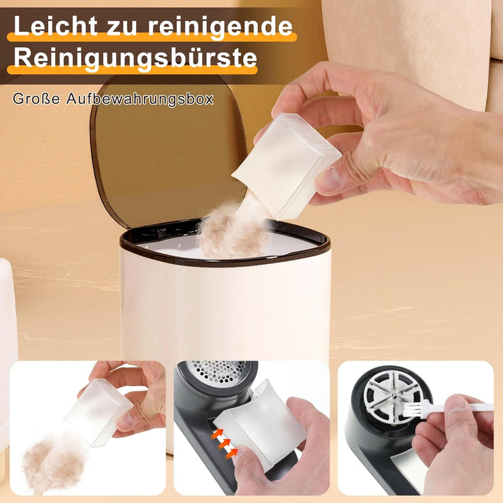 Fusselrasierer Elektrischer, Wiederaufladbar, 6 Präzisionsklingen, Typ-C-Ladekabel, LED Anzeige, 3 G