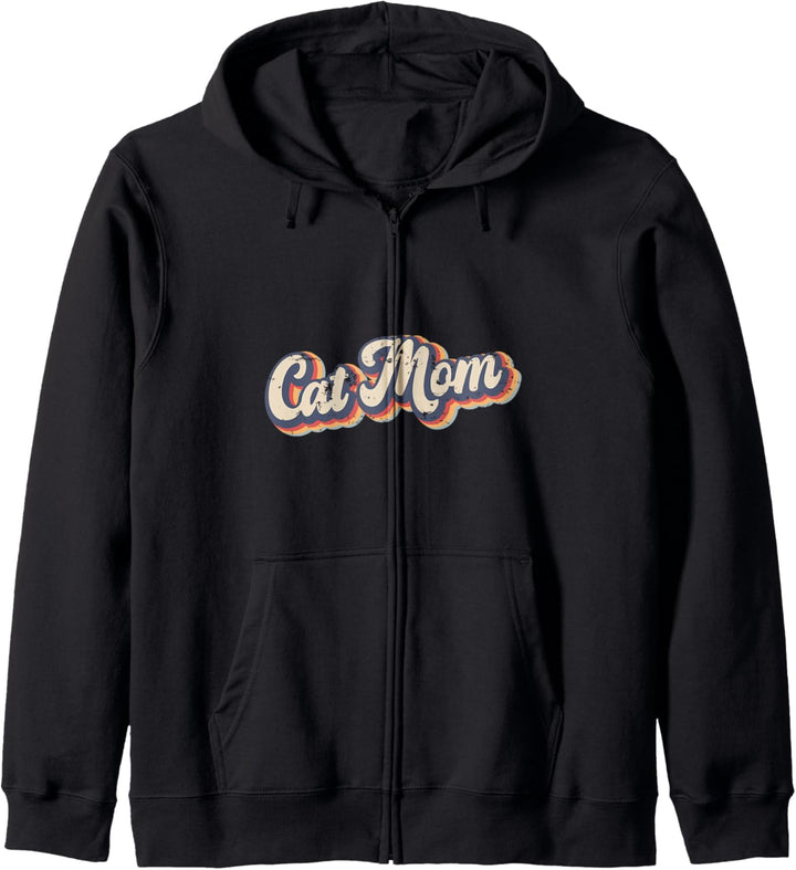Cat Mom Vintage Rainbow Kapuzenjacke