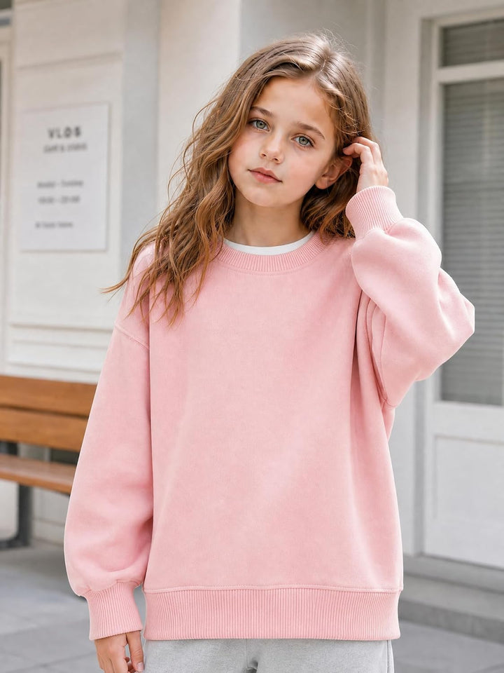 TUANMOZI Sweatshirts Mädchen Jungen Casual Pullover Classic Baumwolle Hoodie Rundhalsausschnitt Lang