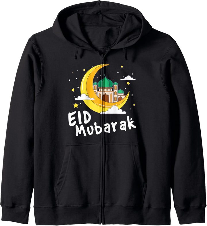 fröhliche Eid Mubarak Kalligraphie - Moschee & Eid Halbmond Kapuzenjacke