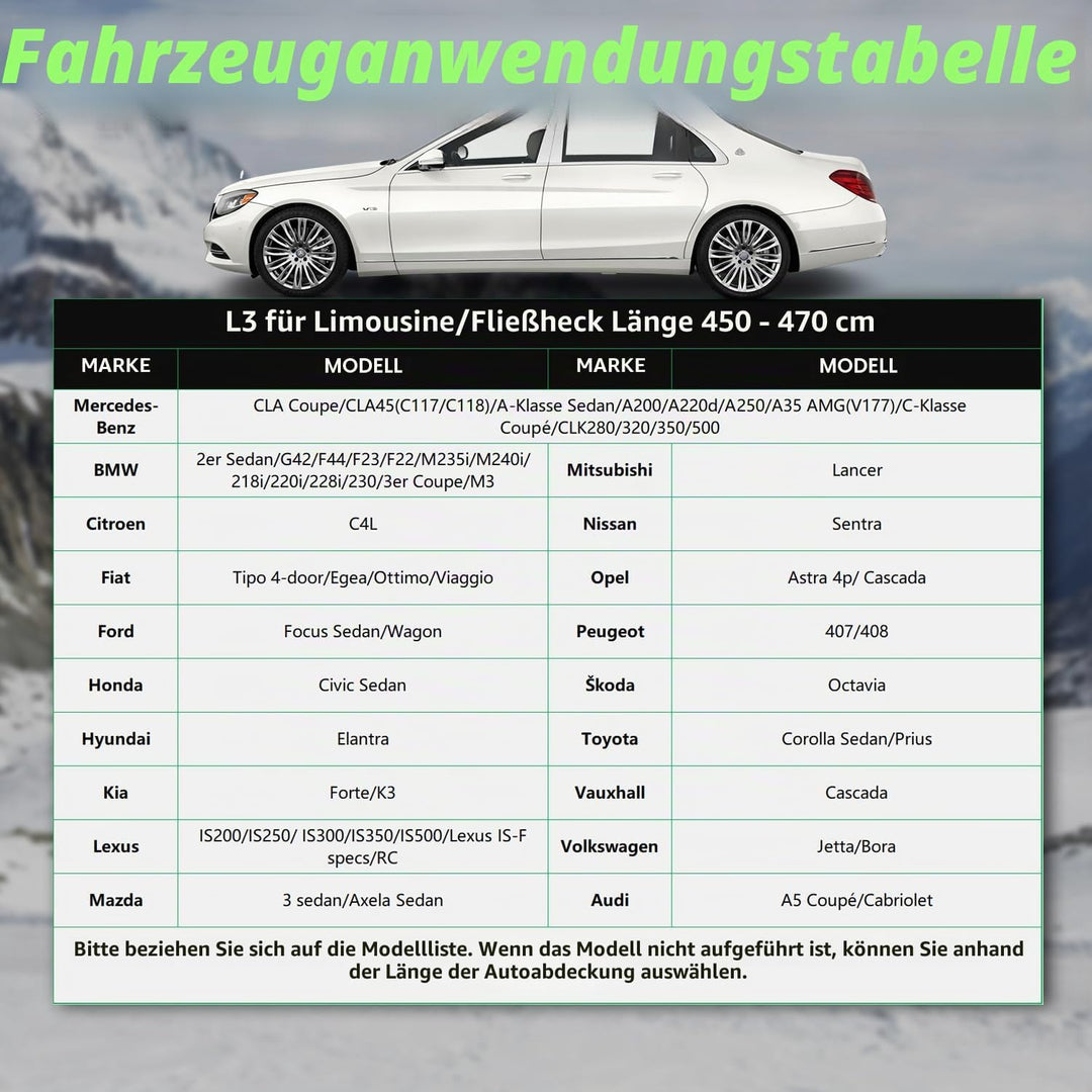 Cowtcver Hagelschutzplane Auto Autoabdeckung, PKW Hagelschutzgarage mit Separater Sonnenblende, Abde