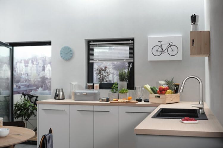 hansgrohe Küchenarmatur (Wasserhahn Küche 360° schwenkbar, ausziehbare Brause mit 2 Strahlarten, hoh