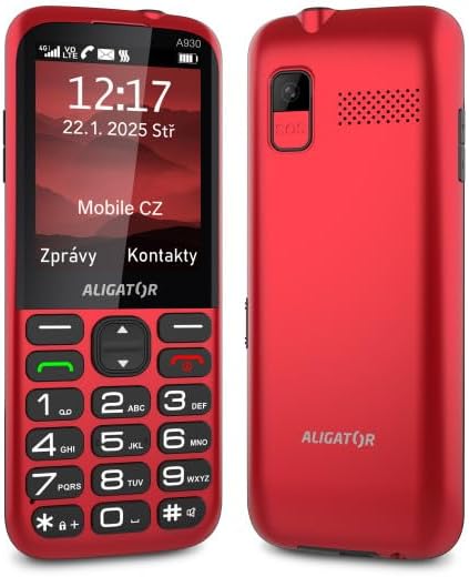 ALIGATOR AZA930R Senioren-Grosstasten 4G/LTE Handy mit SOS-Knopf und SOS Locator. Anwendung „Rettung