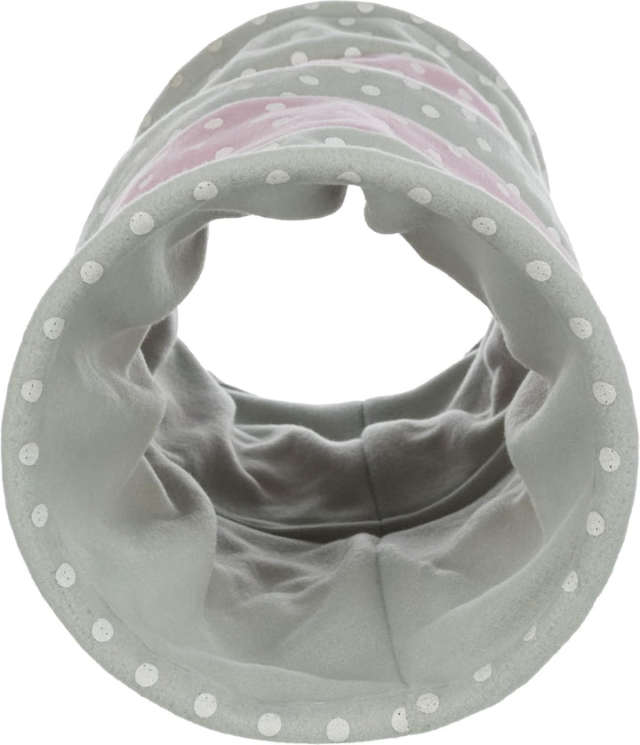 Trixie 4291 Spieltunnel, Fleece, ø 25 × 50 cm, grau/rosa (Packung mit 2) 1 Stück (2er Pack), 1 Stück