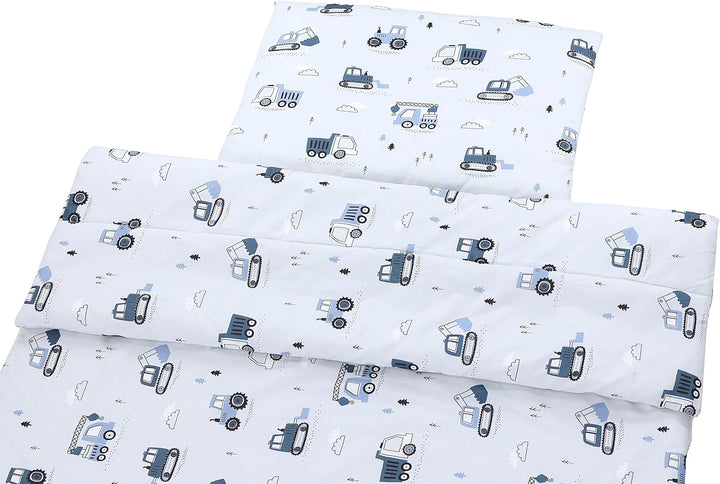 TupTam Kinder Gemusterte Bettdecken Set Ganzjahresdecke Bettdecke Kopfkissen Flachkissen 2tlg., Farb