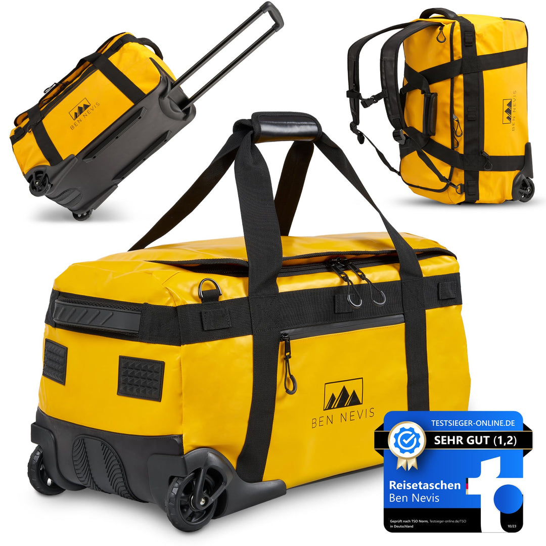 BEN NEVIS Reisetasche mit Rollen – 3in1 Tasche, Trolley + Rucksack [Mittel 60L - 3,2kg] Travel Reise