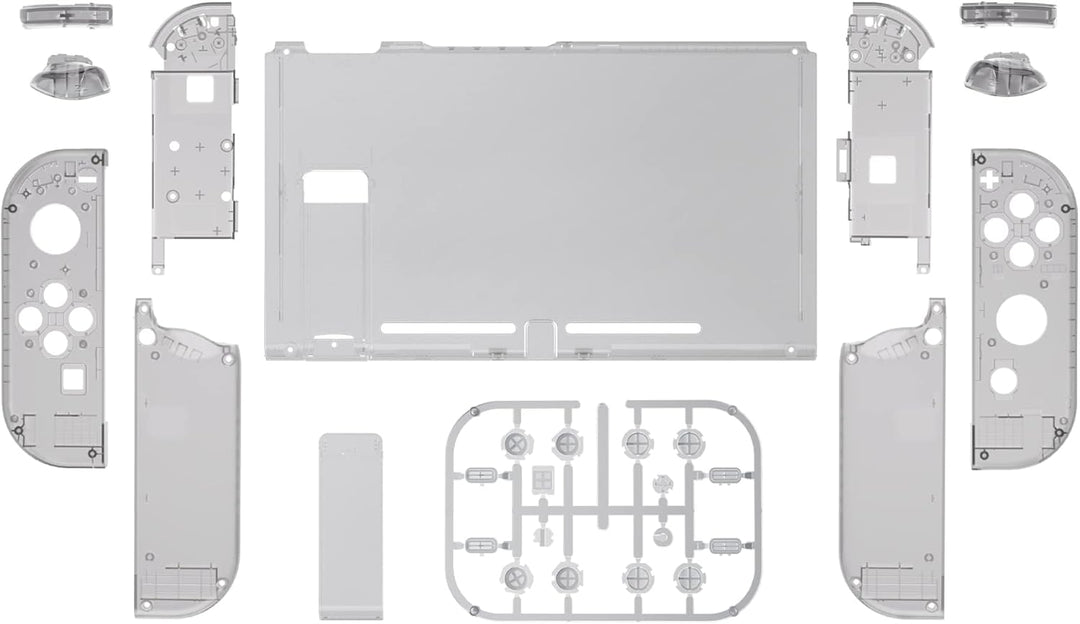 eXtremeRate Hülle Case für Nintendo Switch Joycon/Konsole, Rückgehäuse&Kickstand für Switch Console,