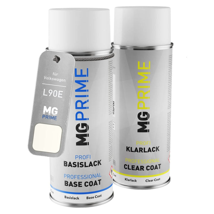 MG PRIME Autolack Sprühdosen Set für Volkswagen VW L90E / 90E / P1 Alpinweiss/Alpine White Basislack