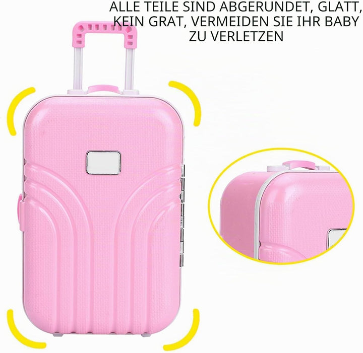 Mini-Kofferspielzeug, Mädchenliebe Plastik Spielzeug für Kinder, Compact Design, Pink, für Kleinkind