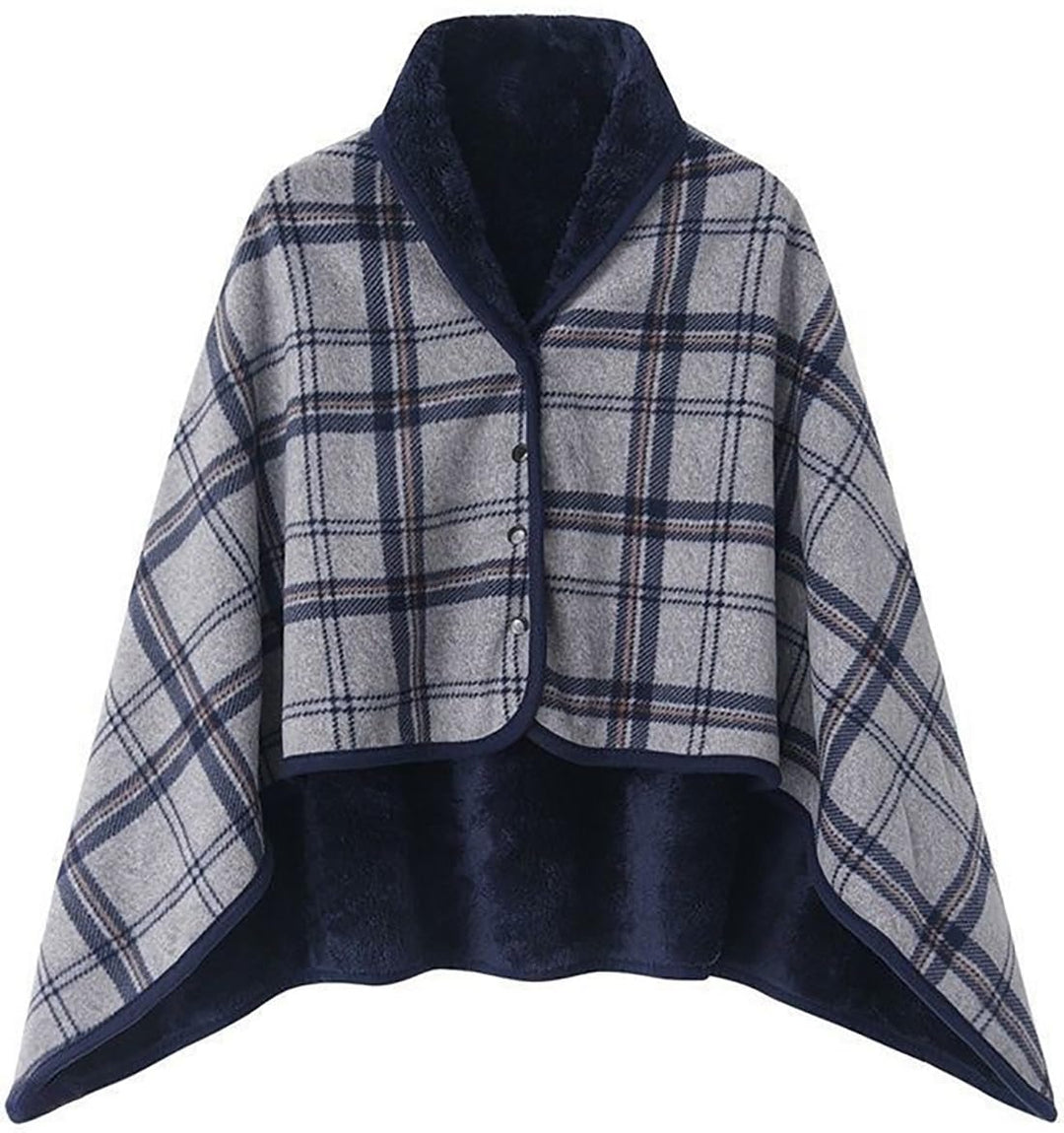 WINKEEY Damen Poncho, Winter Warm Umhang, Strick Cape Cardigan Für Frauen, Wrap Open Front Cape, Win