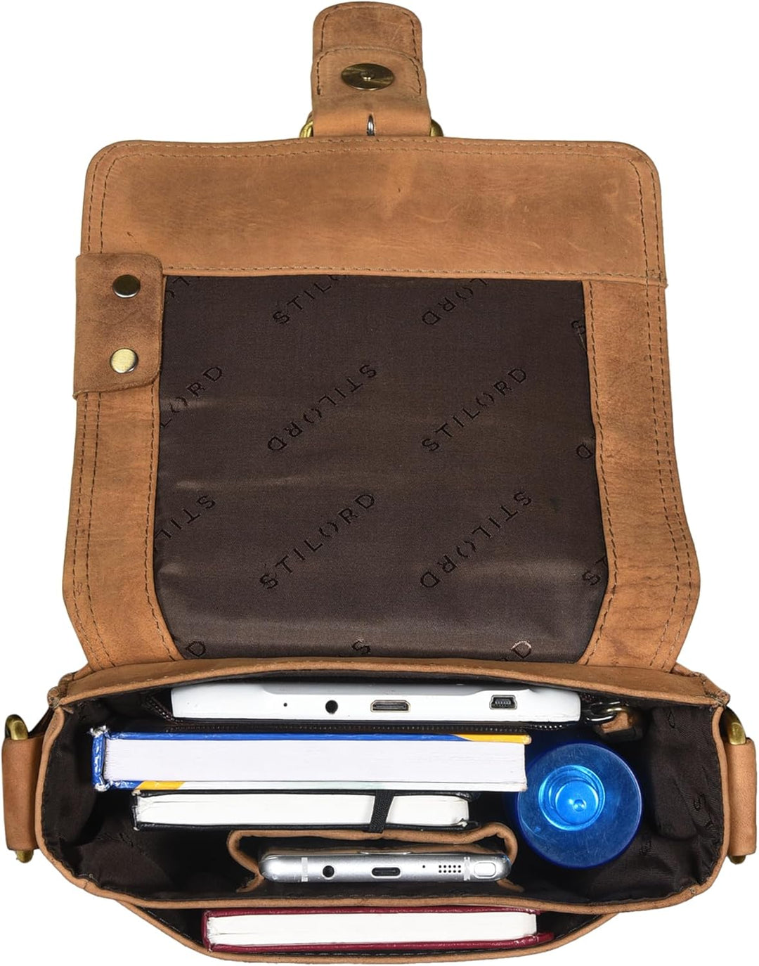 STILORD 'Alessio' Leder Messenger Bag Männer klein Vintage Umhängetasche Herrentasche Tablettasche S