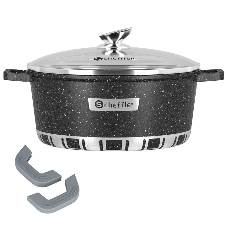 Scheffler Topf Induktions Kochtopf mit Deckel, Antihaftbeschichtung, 24cm/4,8L, für alle Herdarten,