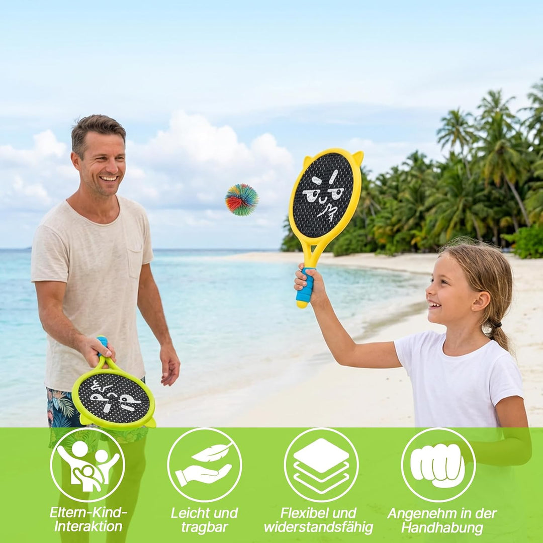 Kinder Schläger Set, Anfänger Outdoor Spiele für Kinder | Leichte Badminton &amp; Tennisschläger Set, Po