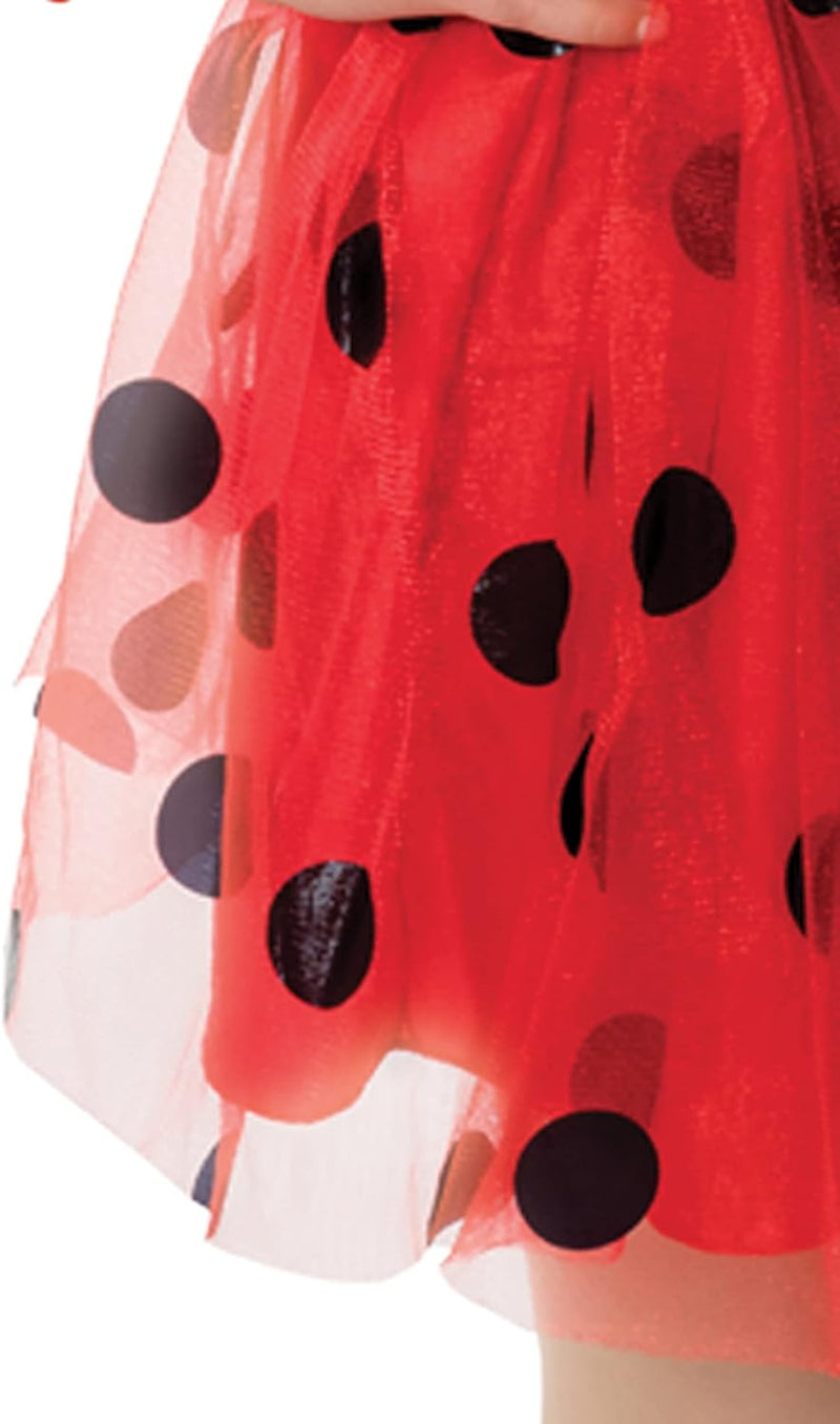 Rubies Mädchen-Kleid, Tutu-Kleid, Miraculous Ladybug, I-300834, Rot und Schwarz