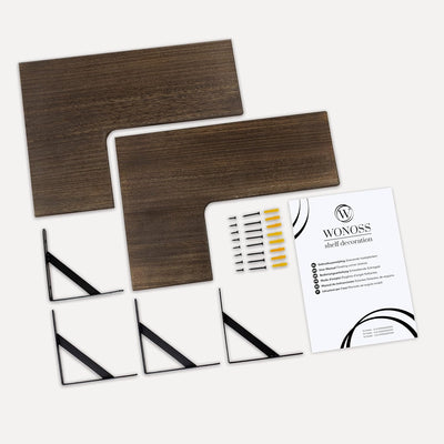 Eckregal hängend | Wandregal für die Ecke | Eckregal aus Holz mit Regal-Halterung für die Wand in Kü