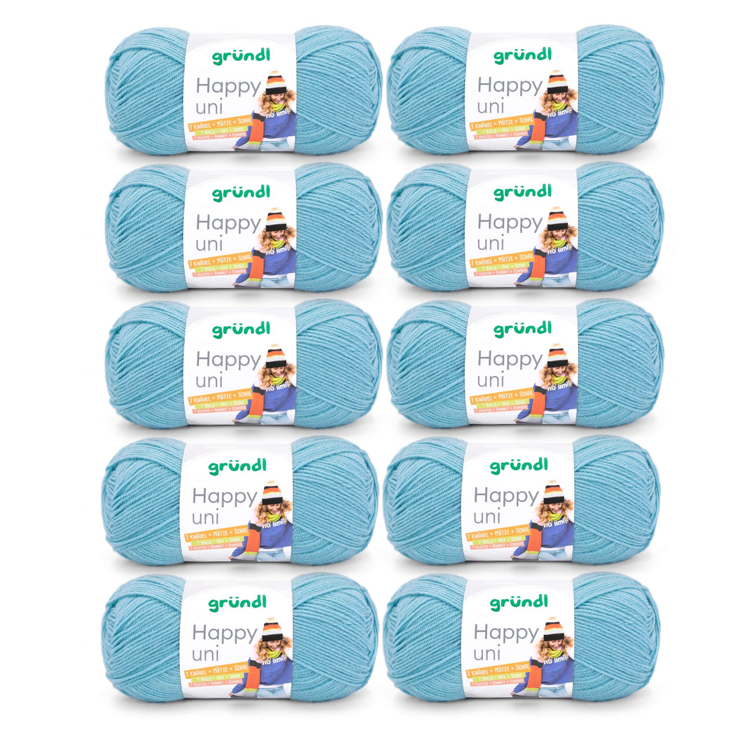 Gründl Happy uni (Strick- und Häkelgarn mit wollartigem Charakter aus 100 % Polyacryl, Anti-Pilling,