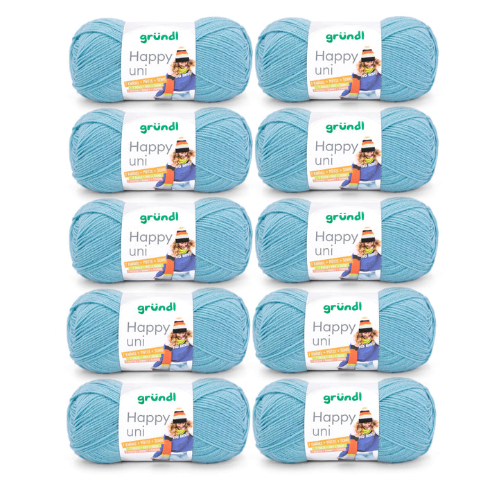 Gründl Happy uni (Strick- und Häkelgarn mit wollartigem Charakter aus 100 % Polyacryl, Anti-Pilling,