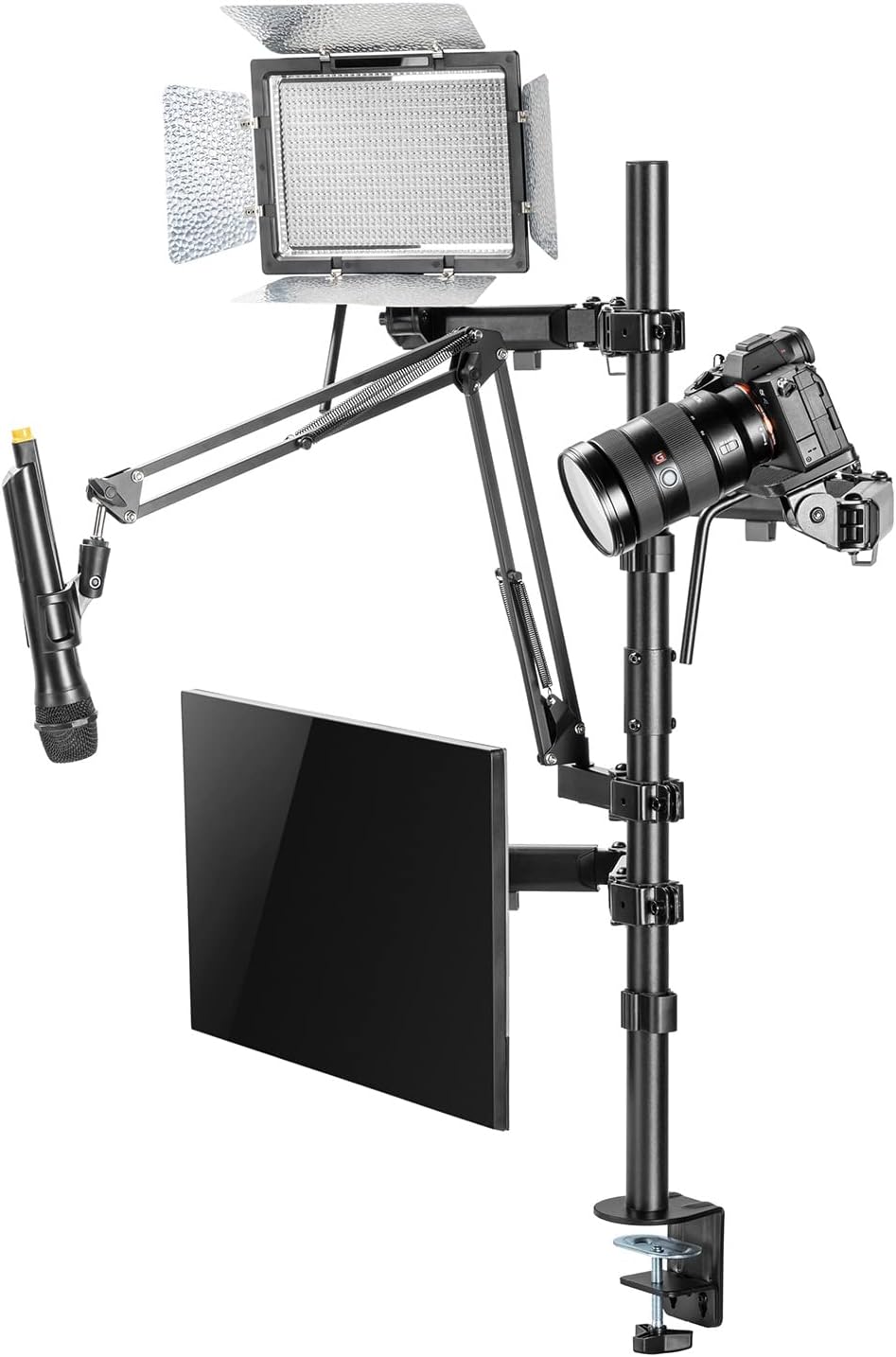 NanoRS RS164 All-in-One Studio Professionelle Tischhalterung für 17-32" Monitor, Mikrofon, Kamera un