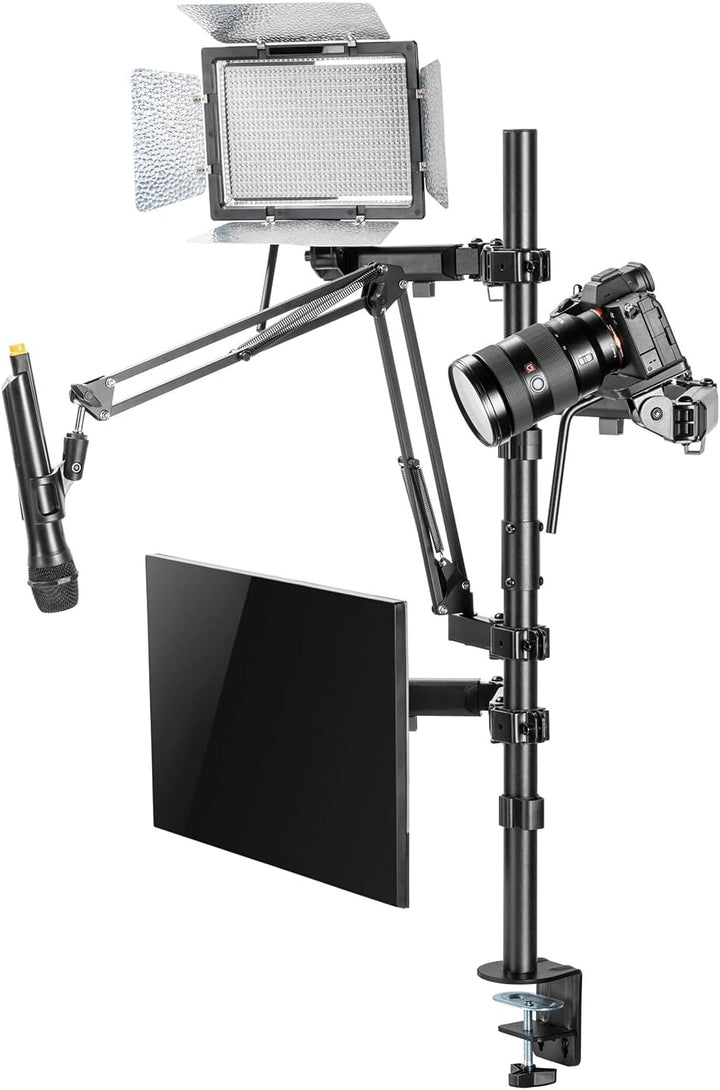 NanoRS RS164 All-in-One Studio Professionelle Tischhalterung für 17-32" Monitor, Mikrofon, Kamera un