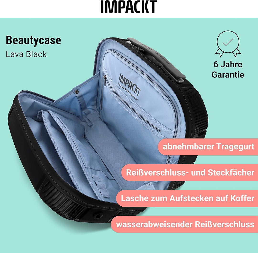 IMPACKT IP1 Handgepäck Kosmetikkoffer aus recyceltem Material mit 6 Jahren Garantie; nachhaltiges Be