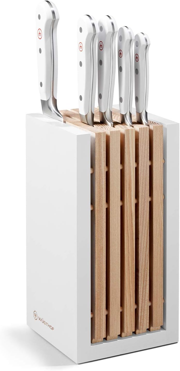 WÜSTHOF Classic White Messerblock mit 5 Artikeln 5-teilig, inkl. Santoku, 5-teilig, inkl. Santoku