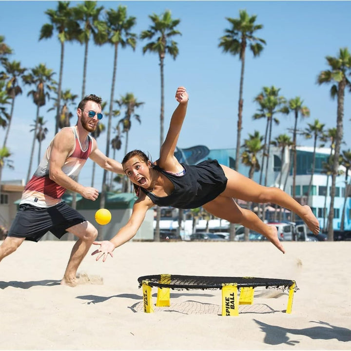 Spikeball Standard 3-Ball-Set – Spiel für Garten, Strand, Park, drinnen Gelb/Schwarz Single, Gelb/Sc
