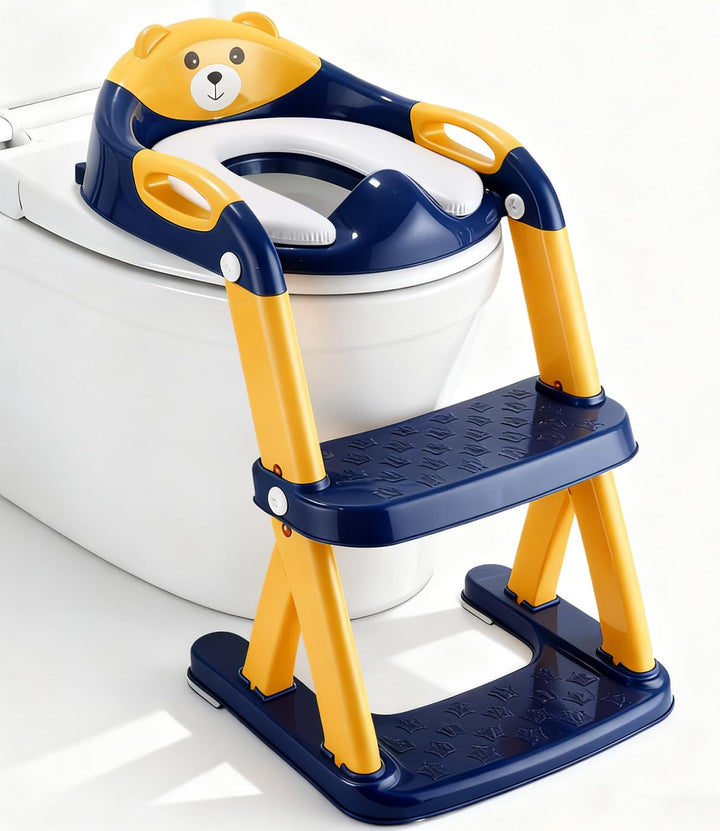 Toilettensitz Kinder mit Treppe,2-in-1 Kinder WC Sitz Toilette für Kinder mit Gepolstertem Sitz, Kin