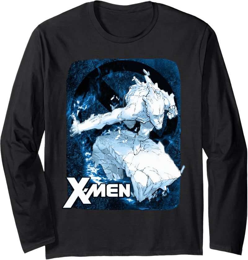 Marvel X-Men Iceman Flames Cold As Ice Langarmshirt