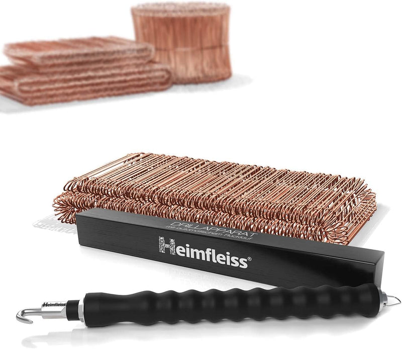 Heimfleiss® Drillapparat Driller + verkupfertem Rödeldraht 1,0 x 100-160 mm (250 Stk.) - hochwertige