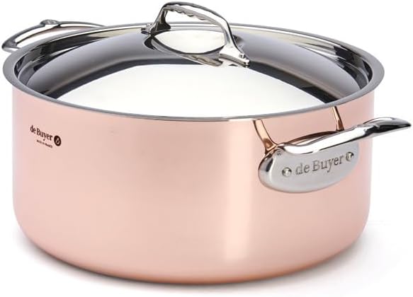 de Buyer - Kochtopf aus Kupfer mit Deckel PRIMA MATERA - 28 cm - 6242.28 Durchmeser 28 cm, Durchmese