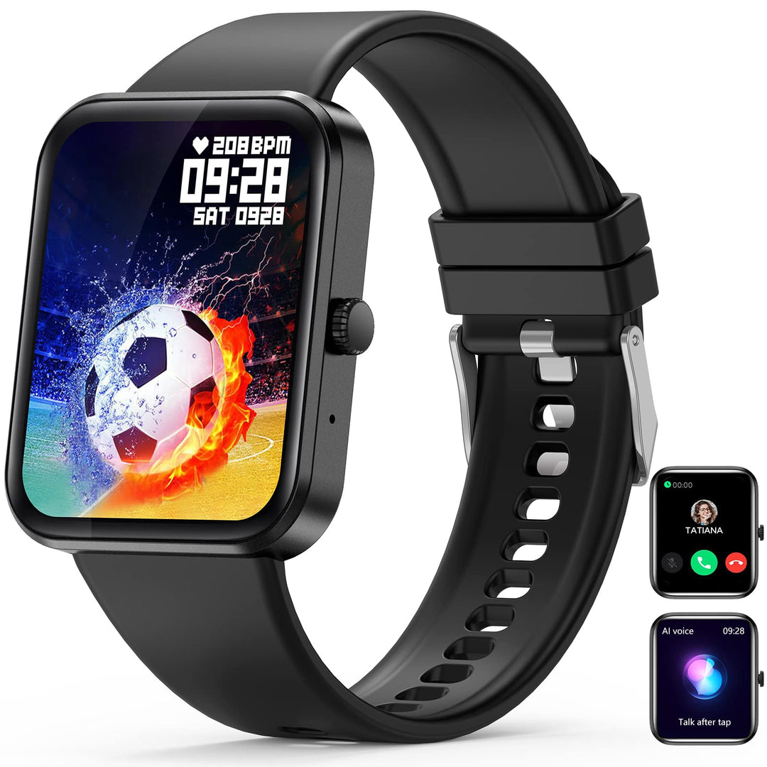 Smartwatch, 1.83 Zoll Touchscreen Armbanduhr mit Bluetooth Anruf, IP67 Wasserdicht Fitness Tracker m