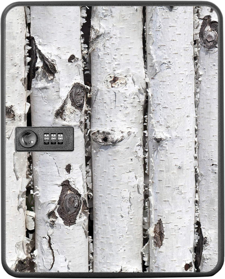 banjado® Burg-Wächter® abschliessbarer Schlüsselkasten mit Motiv Birkenrinde für 36 Schlüssel - Schl