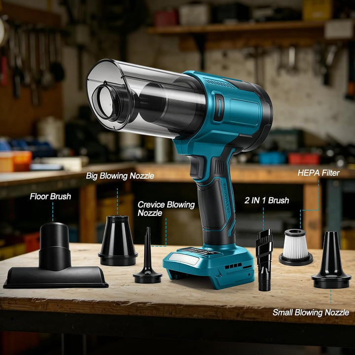 Akku-Handstaubsauger, kompatibel mit Makita 18V-Akku (ohne Batterie), 100 W, 10.000 Pa, tragbarer bü