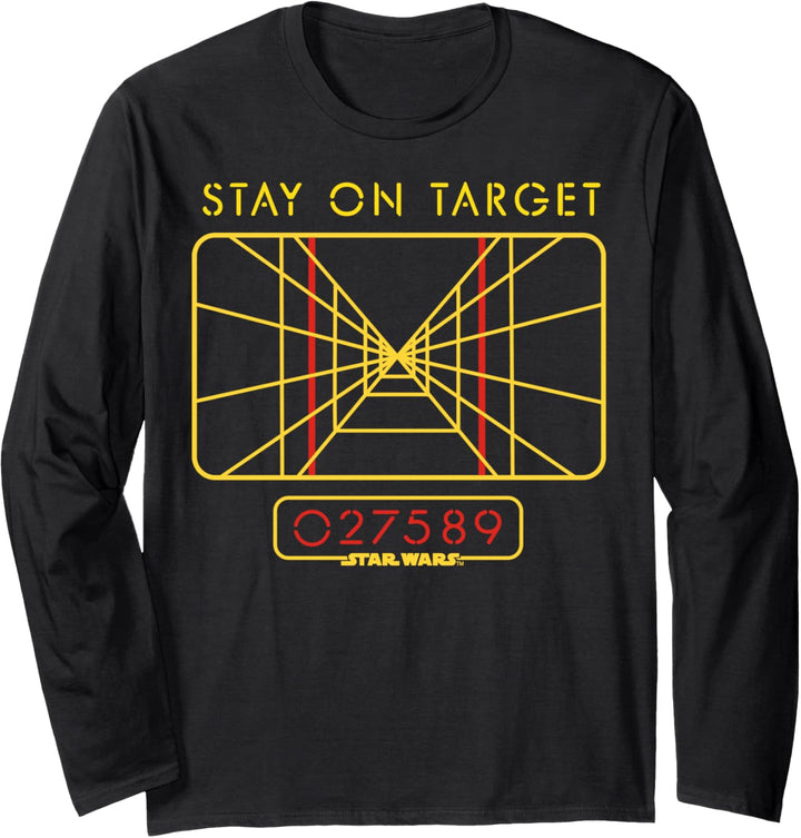 Star Wars Stay On Target Retro Text Langarmshirt