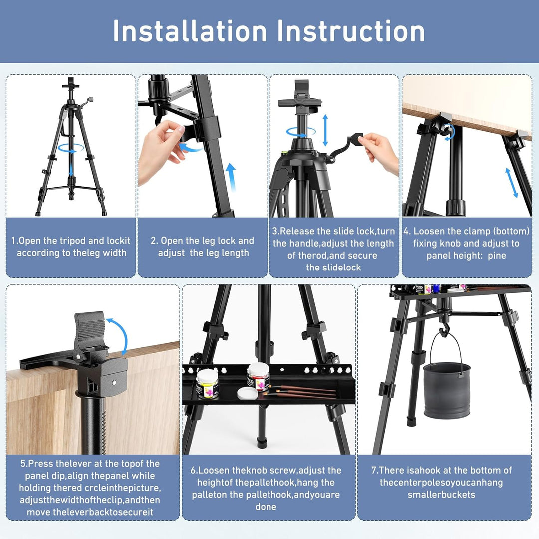 Staffelei Ständer 50-160cm verstellbar, staffeleien gross, Professionelle Kunststaffelei für erwachs