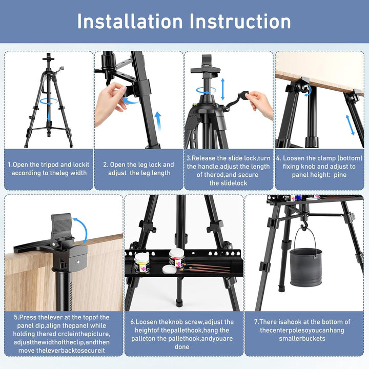 Staffelei Ständer 50-160cm verstellbar, staffeleien gross, Professionelle Kunststaffelei für erwachs
