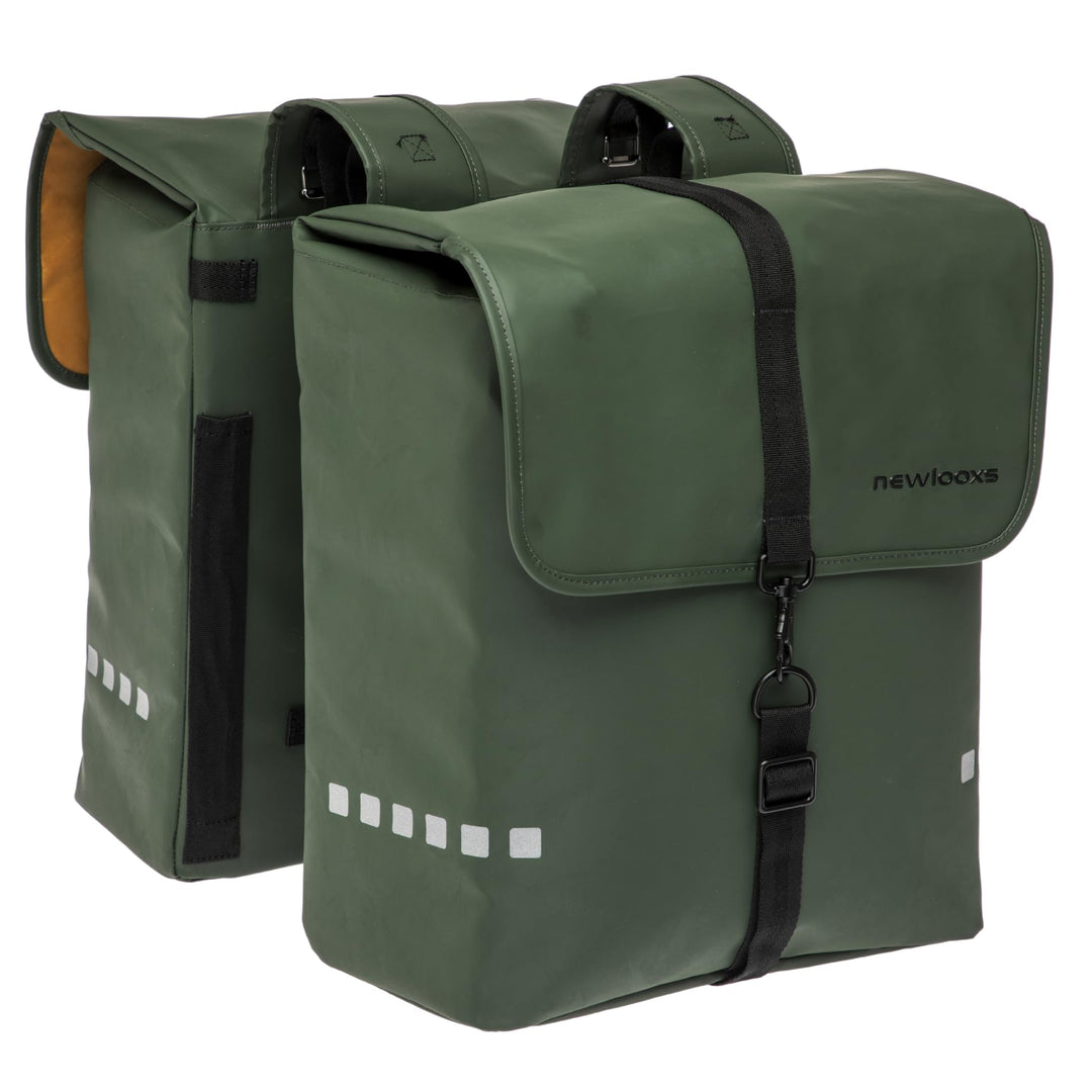 New Looxs Odense Double Dubbele Fietstas 39 Liter Green, 39 Liter Green