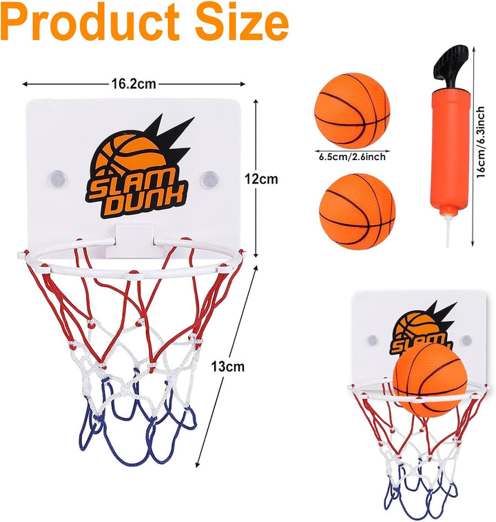 4 Pcs Mini Basketballkorb FüRs Zimmer, Mit Saugnapf Und Luftpumpe Mini Basketball, Kein Stanzen Erfo