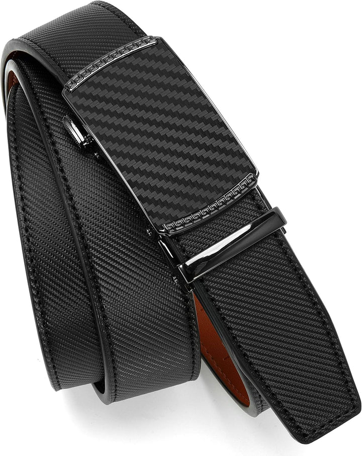CHAOREN Gürtel Herren, Automatik Ledergürtel Herren 35mm ohne Löcher Taille 120-135cm (Gesamtlänge 1
