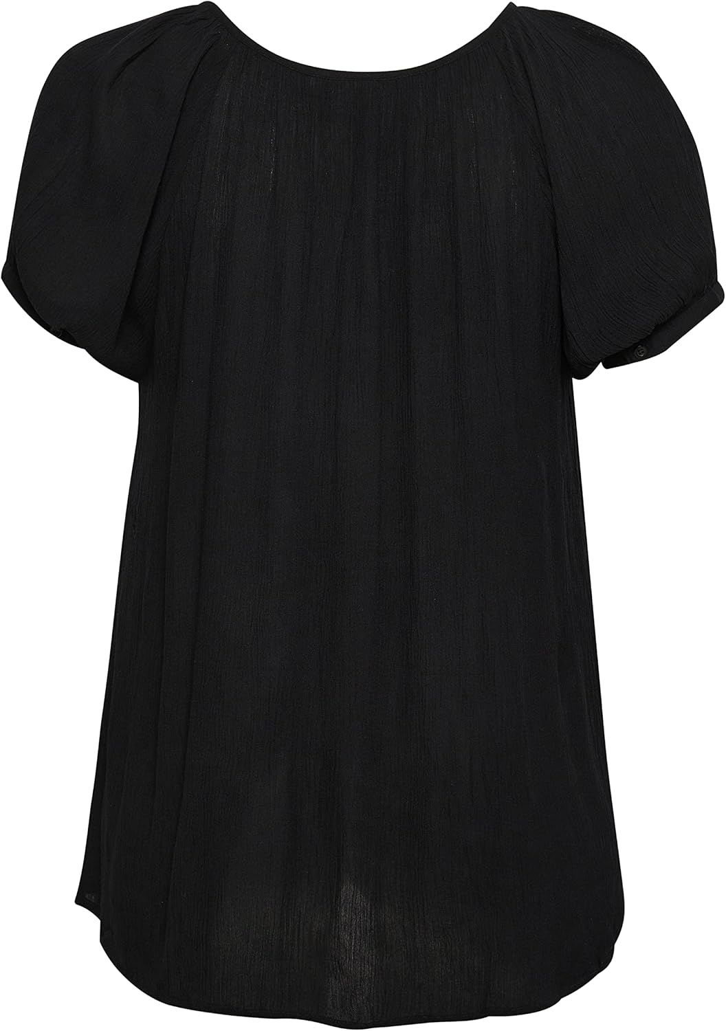 KAFFE CURVE Kurzarm-Bluse KCami Bluse Grosse Grössen Damen Kurzarm Rundhals Plus Size Shirt 44 Black