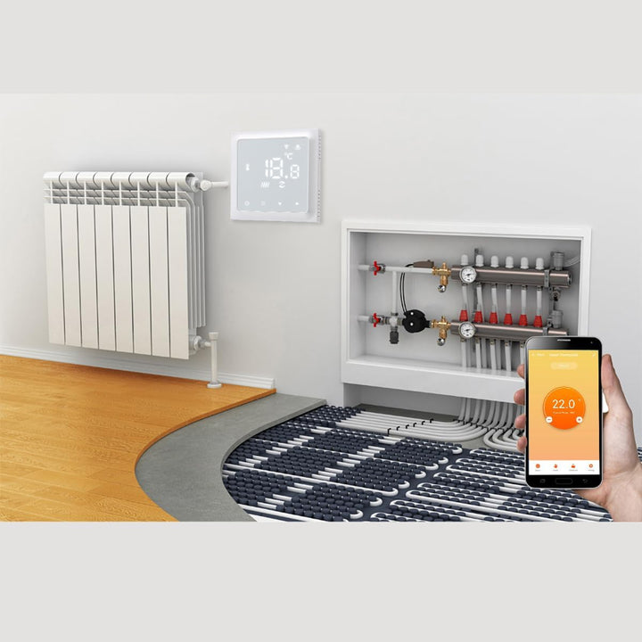 Wengart WiFi Thermostat für Wasser Fussbodenheizung WG611,max 3A Programmierbare Fussbodenheizung Th