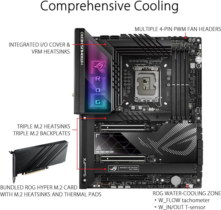 ASUS ROG Maximus Z790 Hero Gaming Mainboard Sockel Intel LGA1700 (ATX, DDR5 Speicher, 5x M.2, PCIe 5