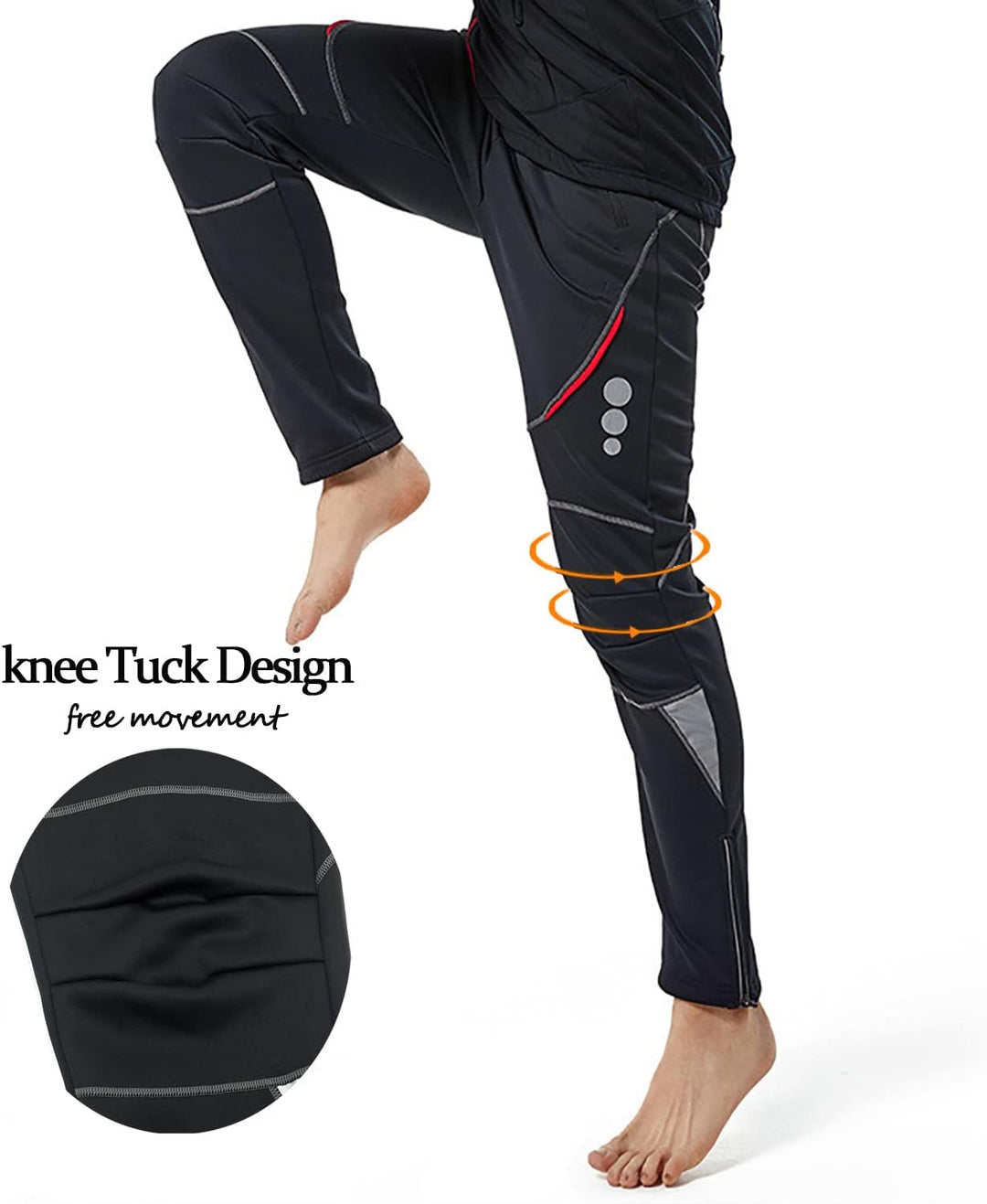 HOMTOL Fahrradhose Herren Winter Thmero Radhose lang Outdoorhose Winddicht Atmungsaktiv Wasserabweis
