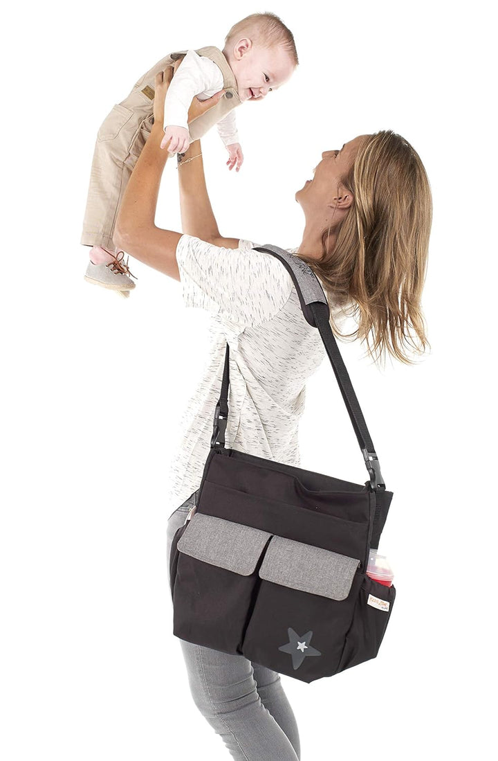 Jané Wickeltasche für Buggy, universal, viel Stauraum, inklusive Wickelunterlage und Tasche für Doku