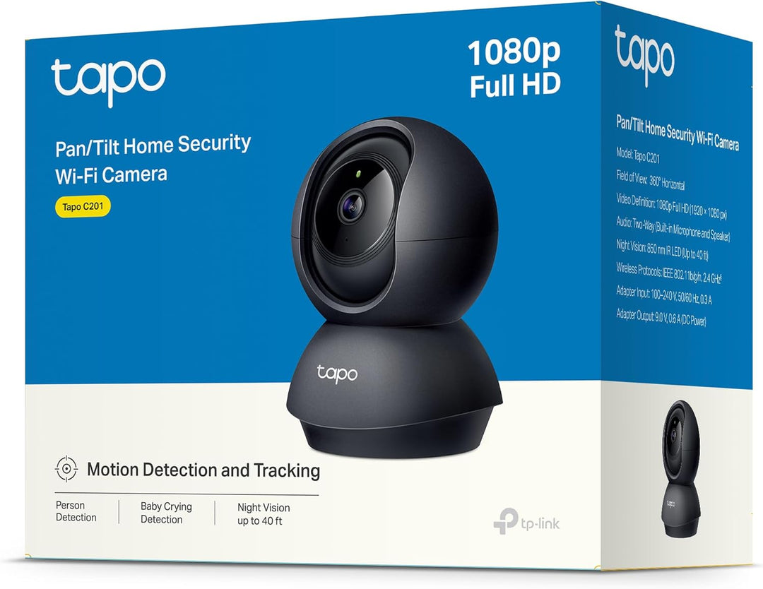 Tapo C201 360° WLAN-Überwachungskamera für Innenräume, 1080P, Nachtsicht, Bewegungserkennung, Zwei-W
