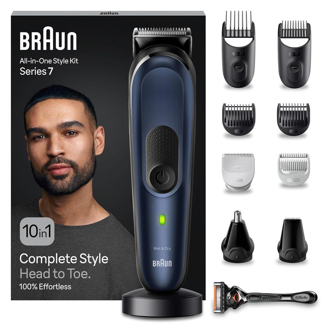 Braun All-In-One Bartpflege Bodygroomer Set, 10-in-1 Barttrimmer, Trimmer/Haarschneider Herren, Haar