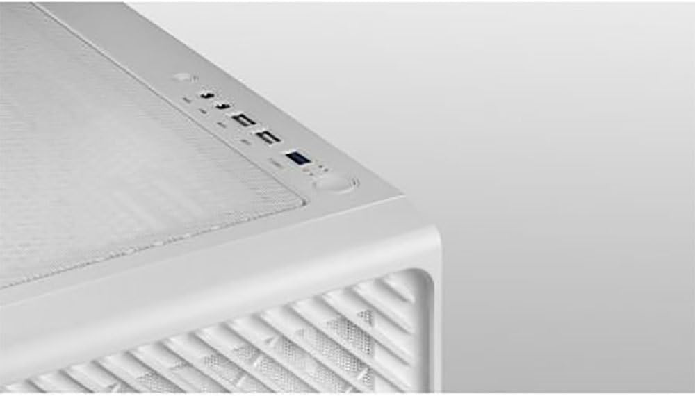 Mars Gaming MC-F Weiss, ATX Gaming Semitower, Vollvergütetes Glasfenster, Metal-Mesh Front, 4X 120mm