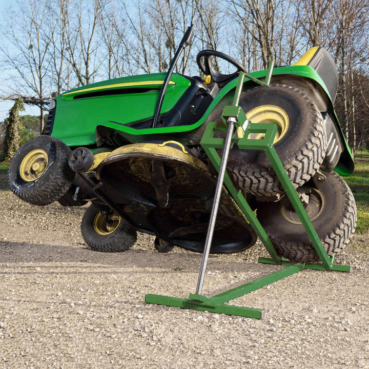 BAUPROFI Rasentraktorheber ZERLEGBAR BTH400A 400kg für Aufsitzmäher Rasenmäher, Grün