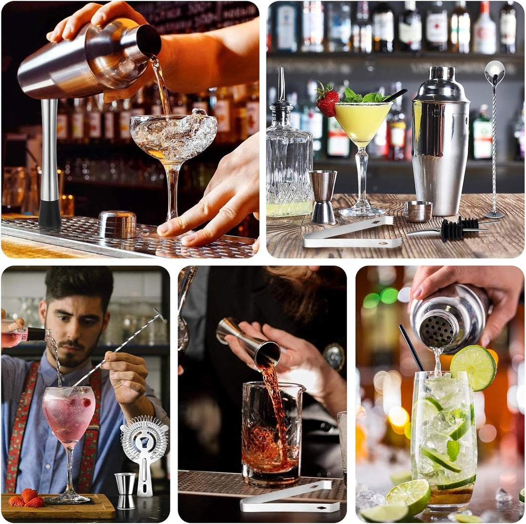 talifoca Cocktail Shaker Set, 8 Stück Edelstahl Cocktail Mix Set, 750 ML cocktail set, edelstahl sha