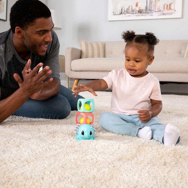 Lamaze Stapel-, Rassel- und Rollwürfel, sensorisches Spiel Neugeborene, Stapel- und Rasselspielzeug